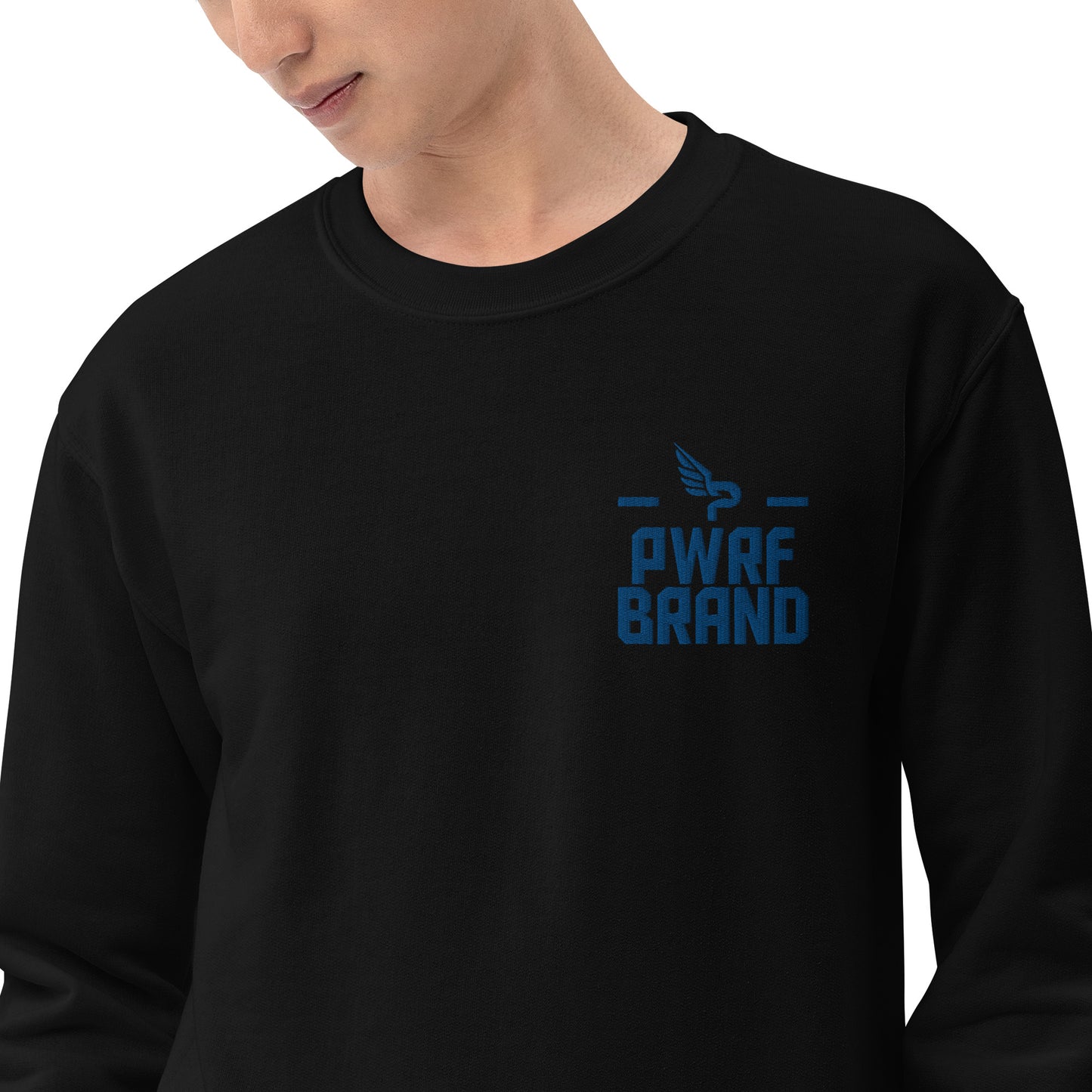 Men's PWRF Brand Blue Embroidered Unisex Sweatshirt