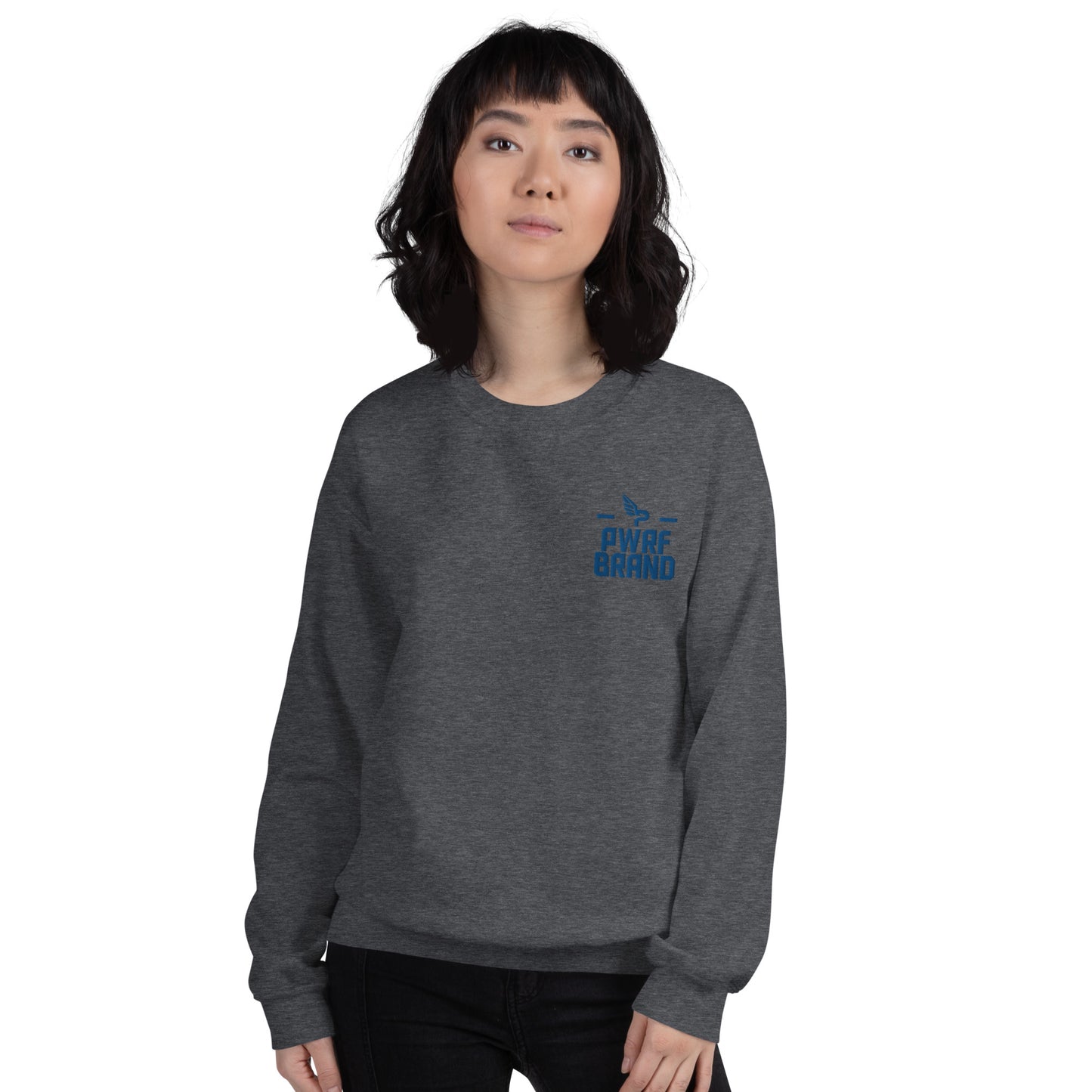 Women's PWRF Brand Blue Embroidered Unisex Sweatshirt