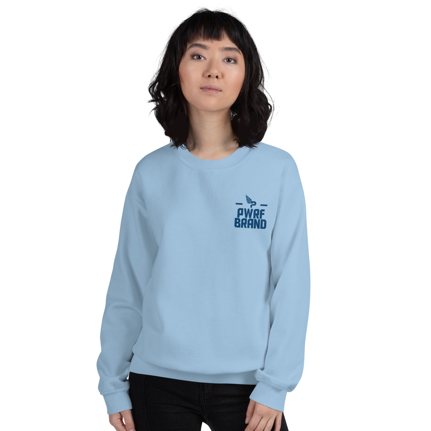 Women's PWRF Brand Blue Embroidered Unisex Sweatshirt