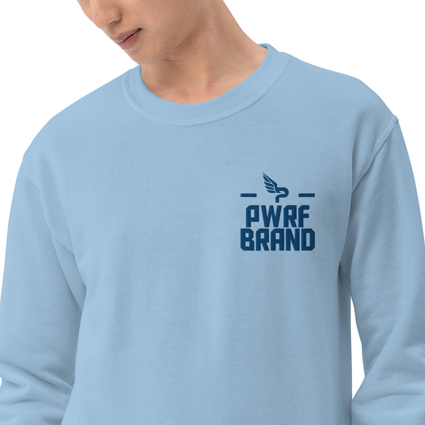 Men's PWRF Brand Blue Embroidered Unisex Sweatshirt