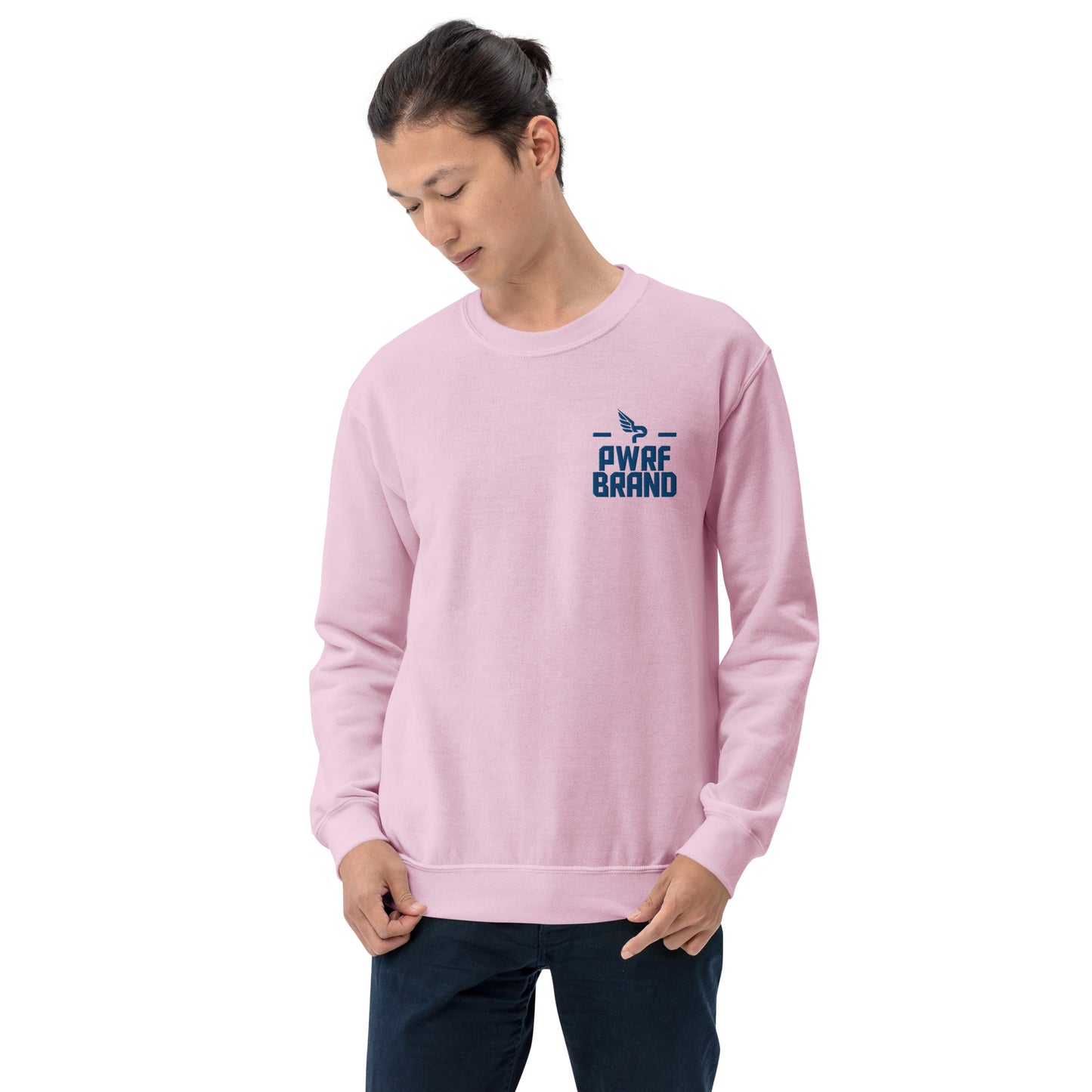 Men's PWRF Brand Blue Embroidered Unisex Sweatshirt