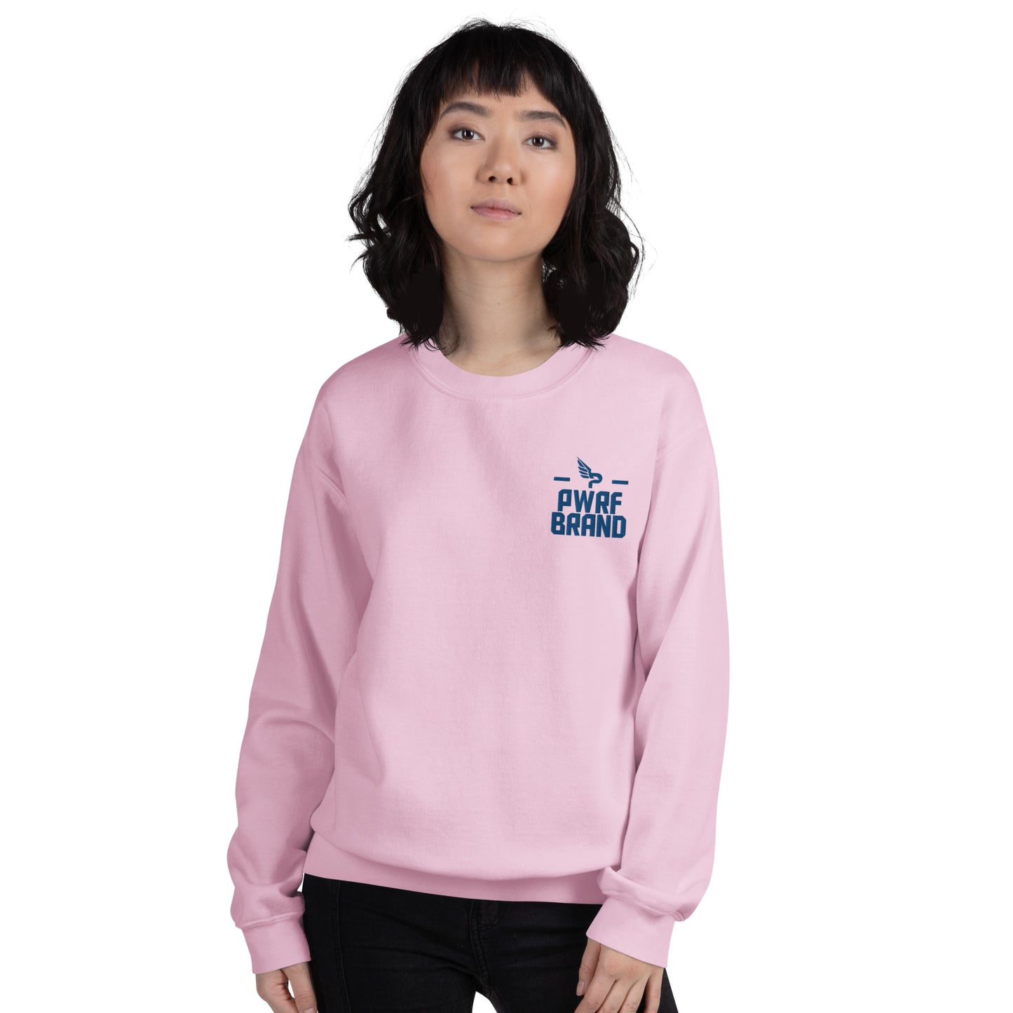 Women's PWRF Brand Blue Embroidered Unisex Sweatshirt