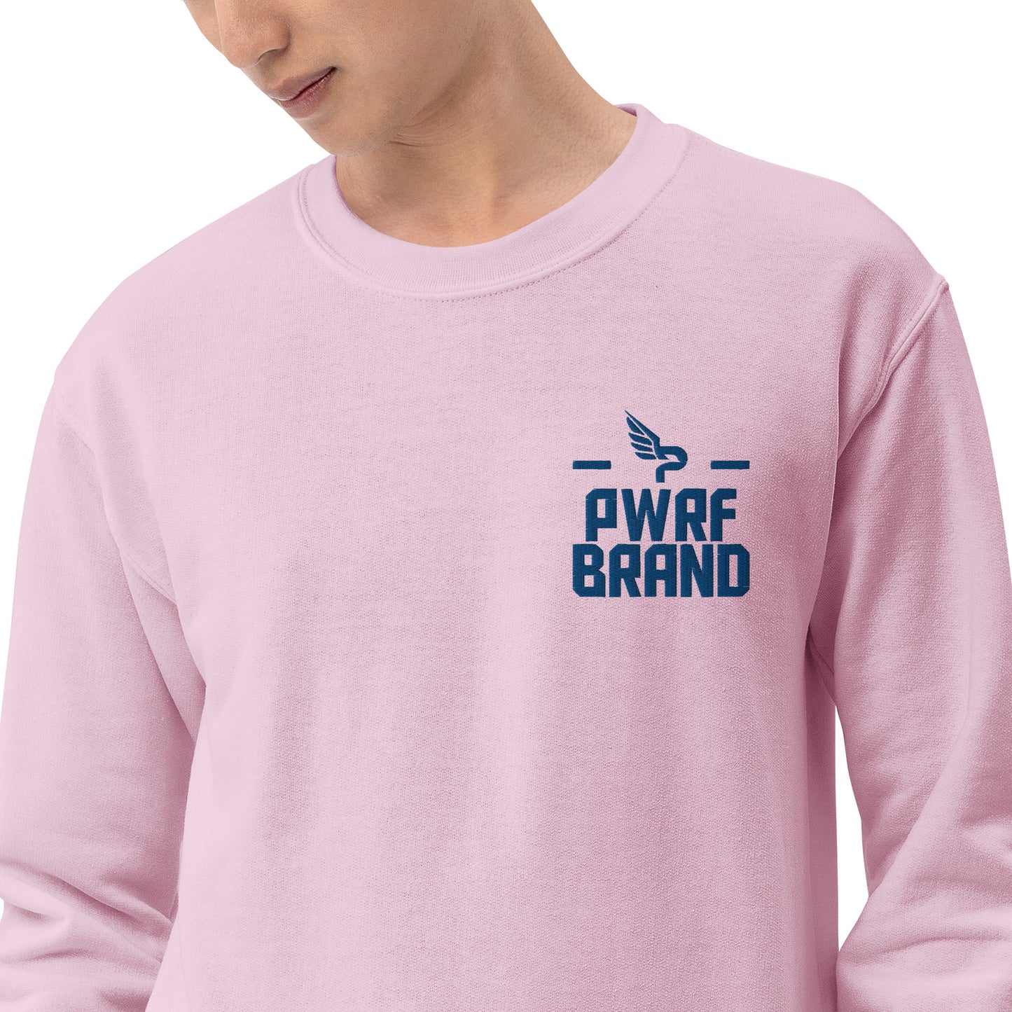 Men's PWRF Brand Blue Embroidered Unisex Sweatshirt