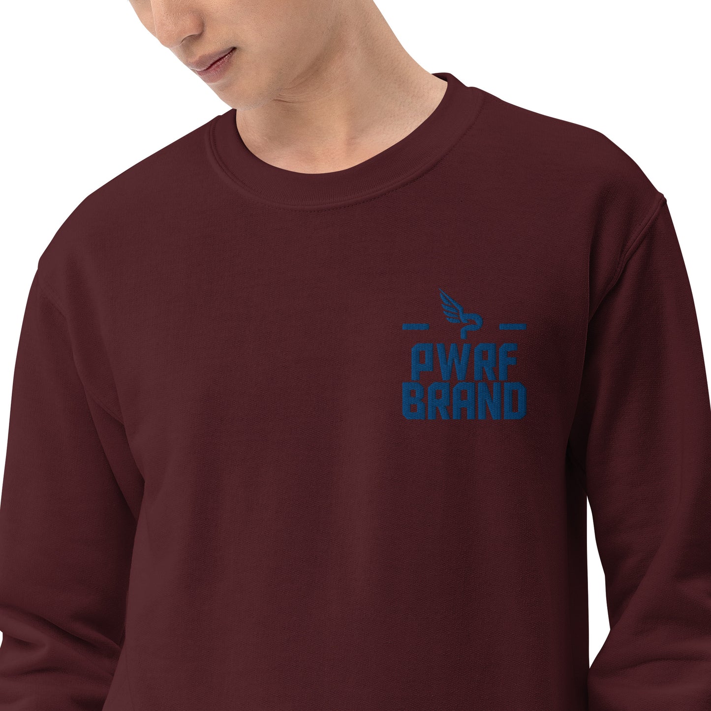 Men's PWRF Brand Blue Embroidered Unisex Sweatshirt