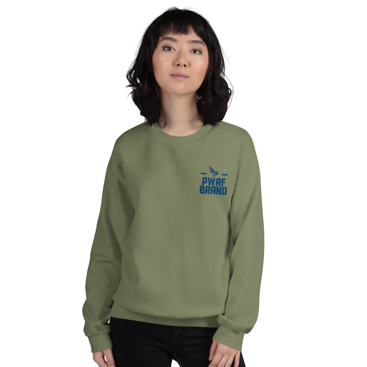 Women's PWRF Brand Blue Embroidered Unisex Sweatshirt