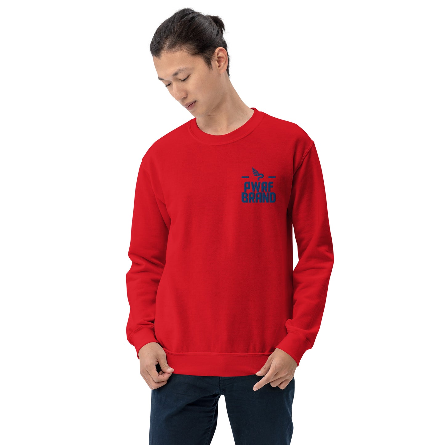 Men's PWRF Brand Blue Embroidered Unisex Sweatshirt