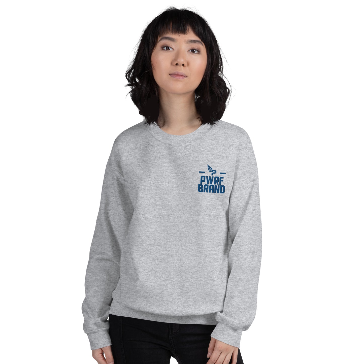 Women's PWRF Brand Blue Embroidered Unisex Sweatshirt