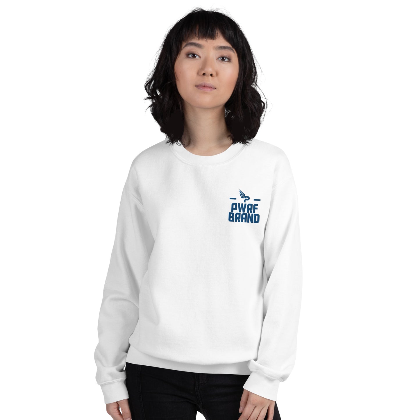 Women's PWRF Brand Blue Embroidered Unisex Sweatshirt