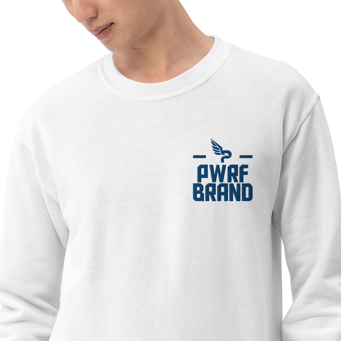 Men's PWRF Brand Blue Embroidered Unisex Sweatshirt