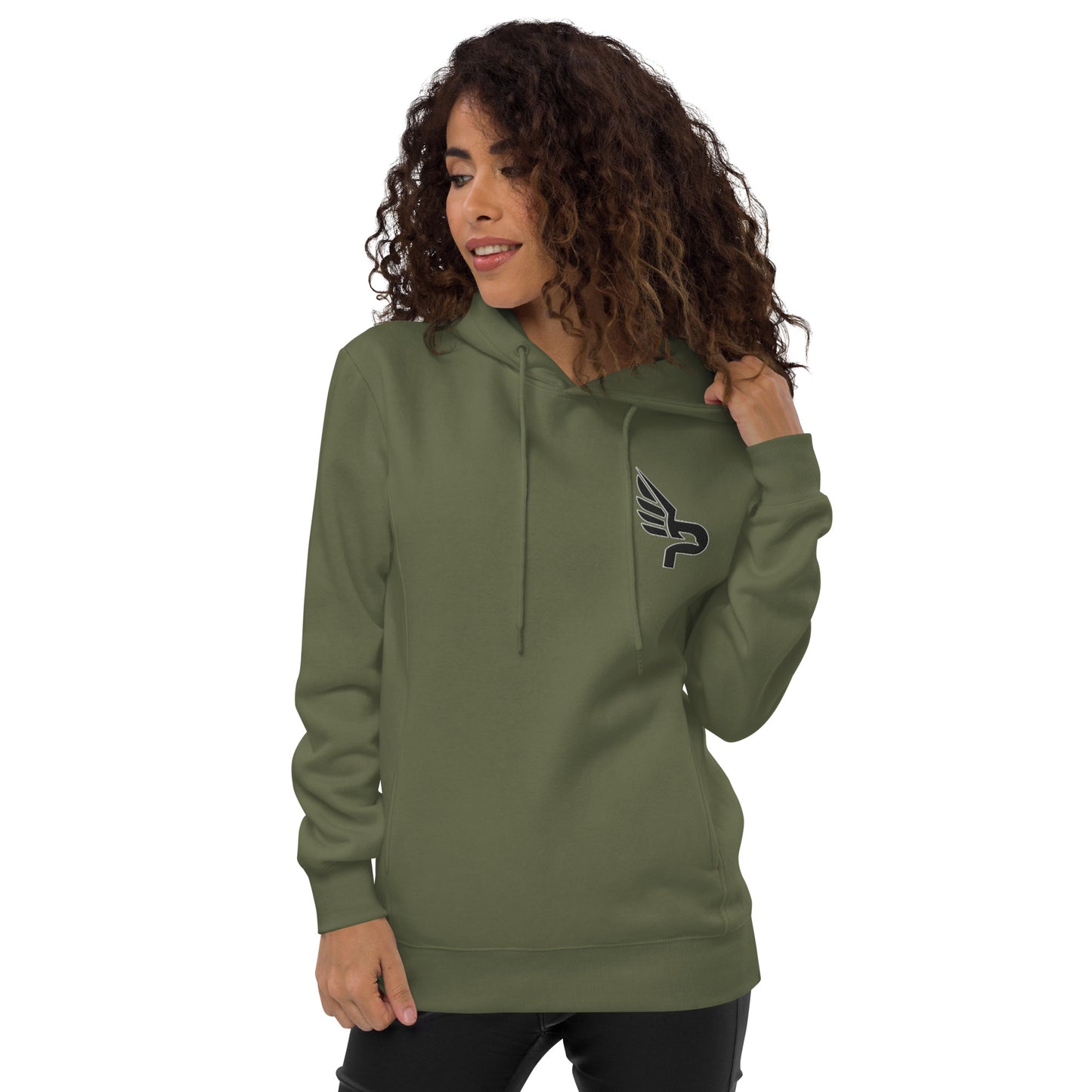 Women's PWRF Brand Embroidered Black Logo Unisex Fashion Hoodie