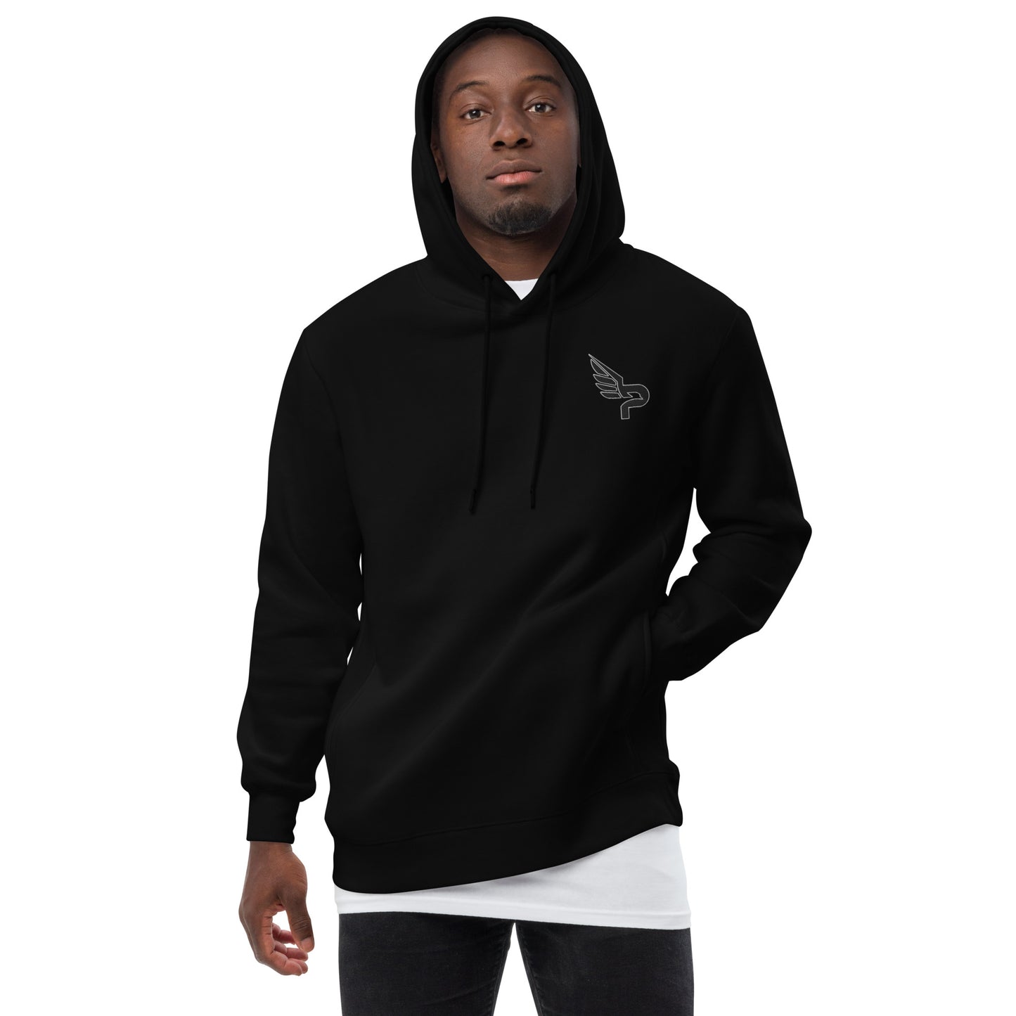 Men's PWRF Brand Embroidered Black Logo Unisex Fashion Hoodie