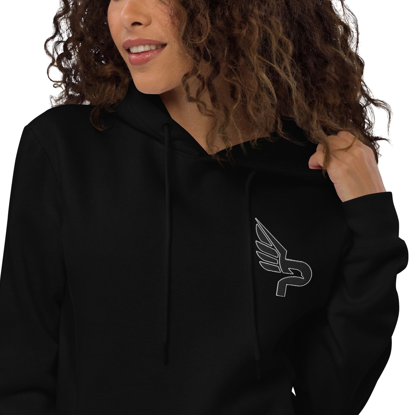 Women's PWRF Brand Embroidered Black Logo Unisex Fashion Hoodie