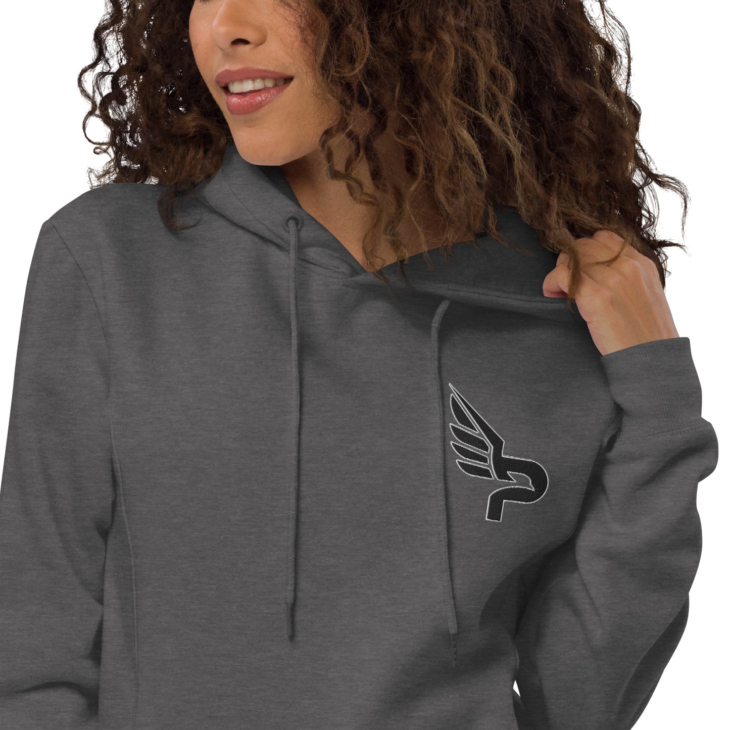 Women's PWRF Brand Embroidered Black Logo Unisex Fashion Hoodie