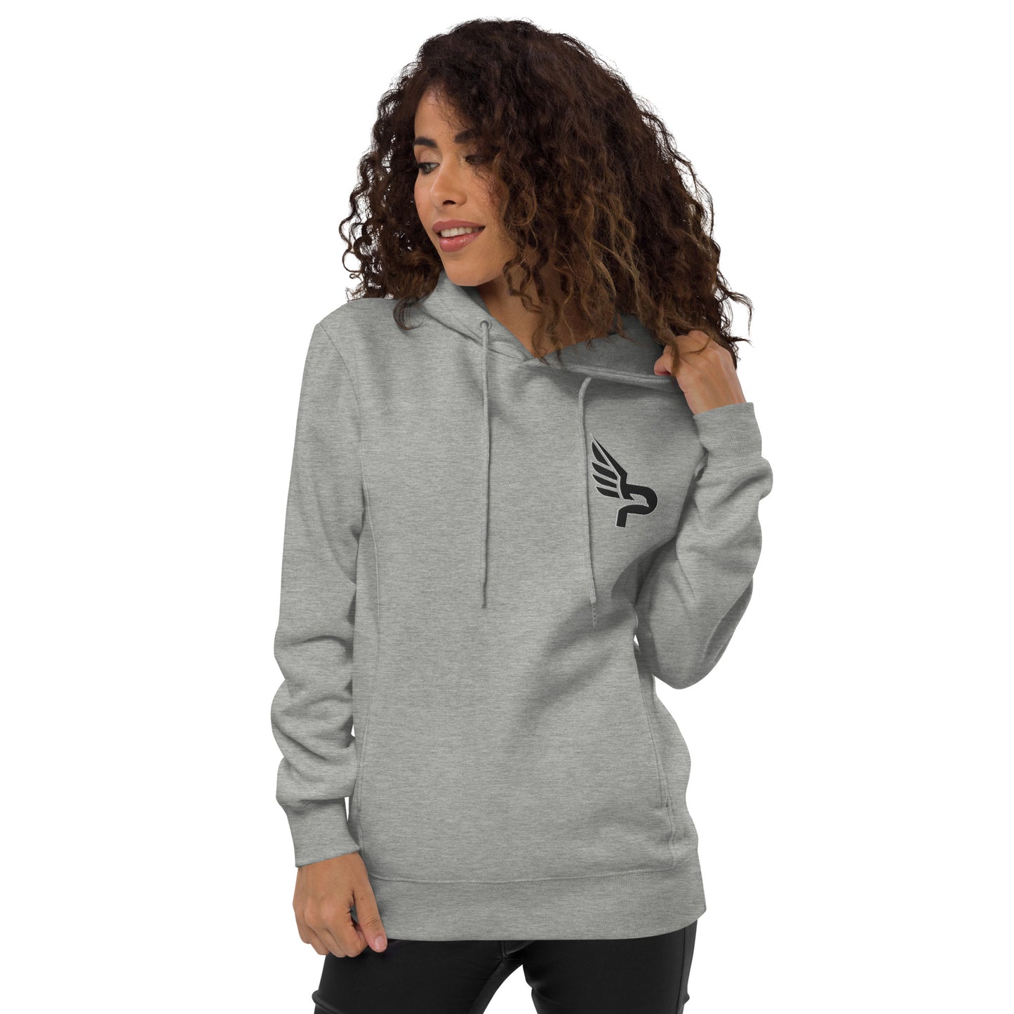 Women's PWRF Brand Embroidered Black Logo Unisex Fashion Hoodie