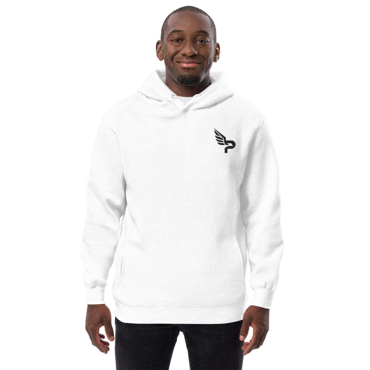 Men's PWRF Brand Embroidered Black Logo Unisex Fashion Hoodie