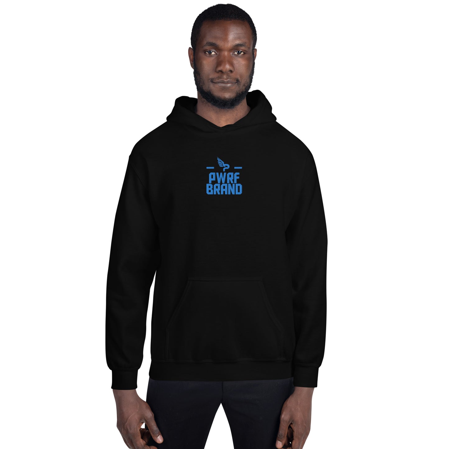 Men's PWRF Brand Aqua Center Embroidered Unisex Hoodie