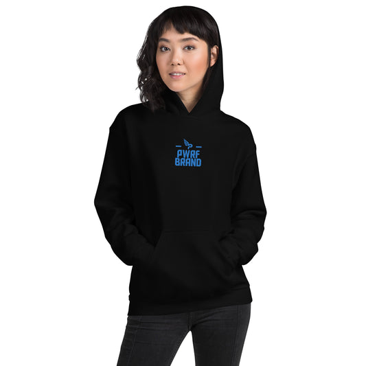 Women's PWRF Brand Aqua Center Embroidered Unisex Hoodie