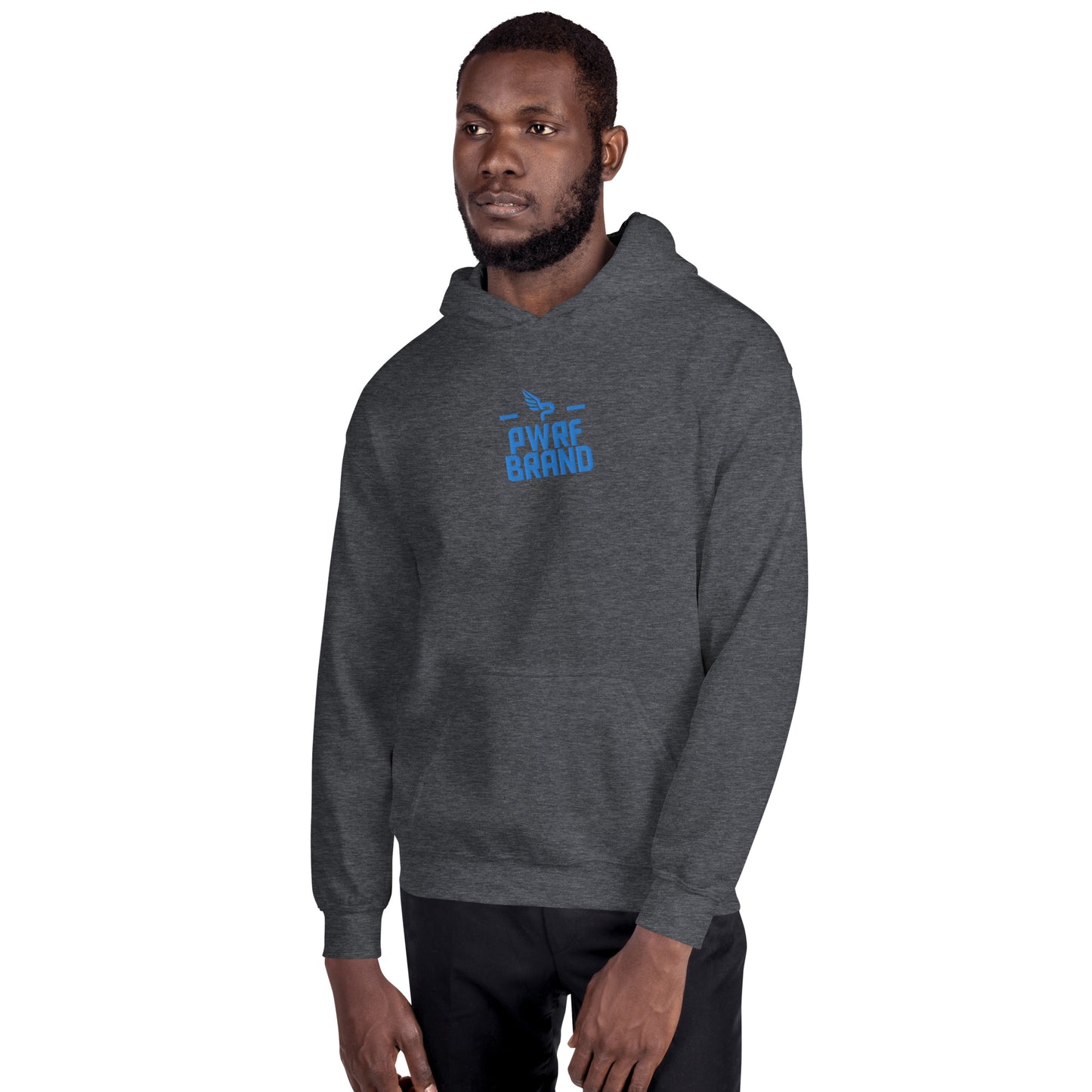 Men's PWRF Brand Aqua Center Embroidered Unisex Hoodie