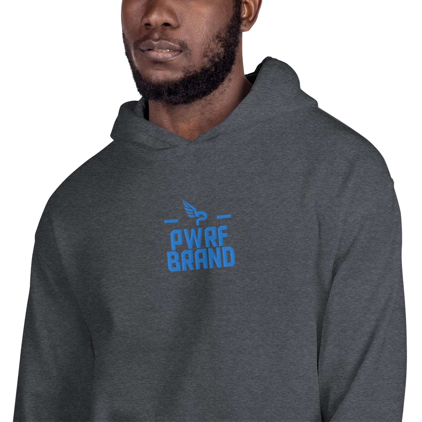 Men's PWRF Brand Aqua Center Embroidered Unisex Hoodie