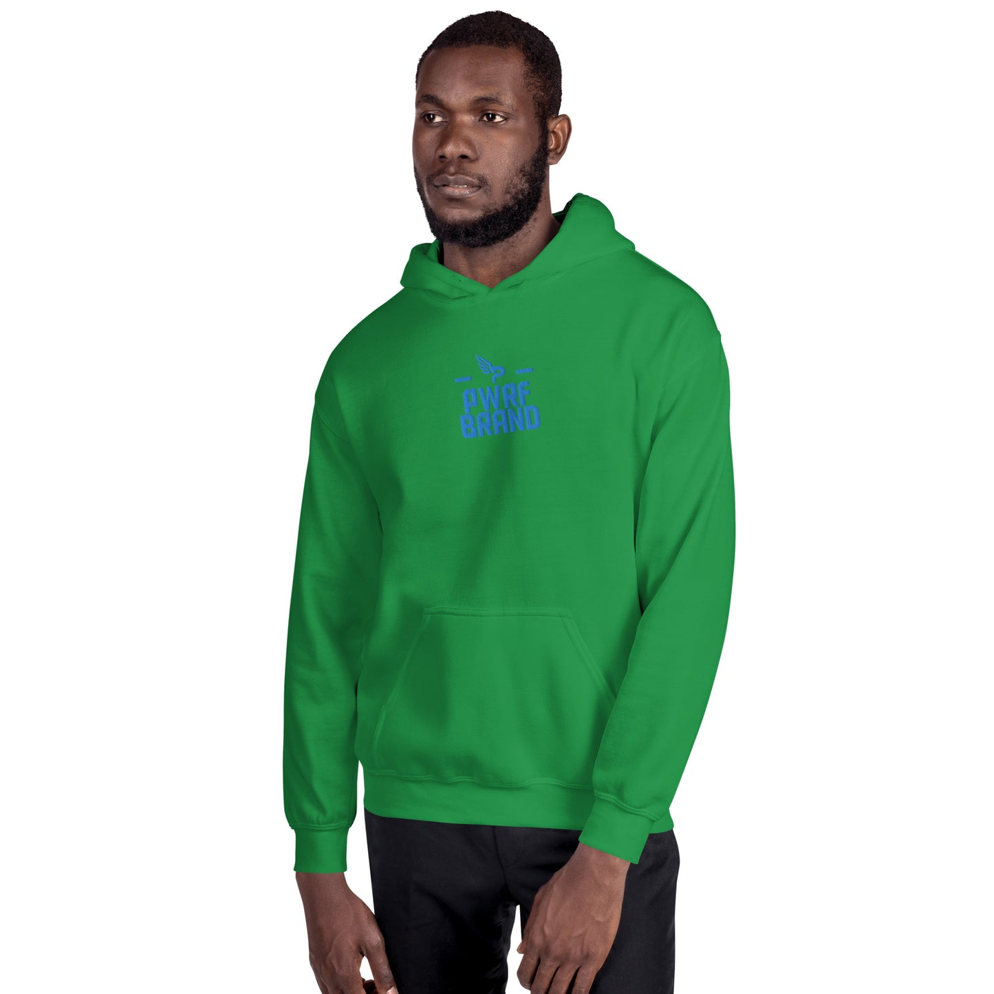 Men's PWRF Brand Aqua Center Embroidered Unisex Hoodie