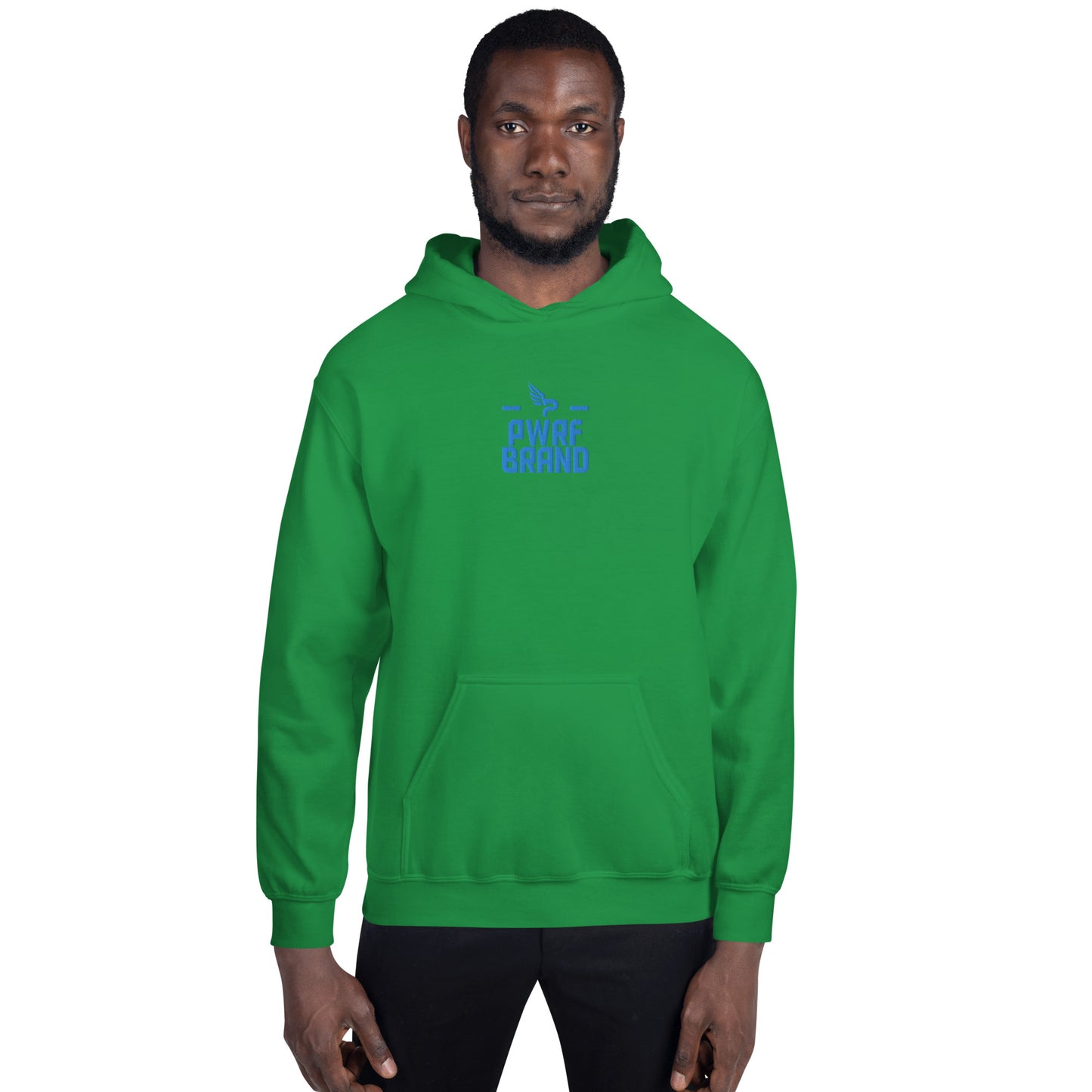 Men's PWRF Brand Aqua Center Embroidered Unisex Hoodie