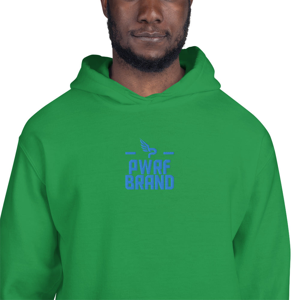 Men's PWRF Brand Aqua Center Embroidered Unisex Hoodie