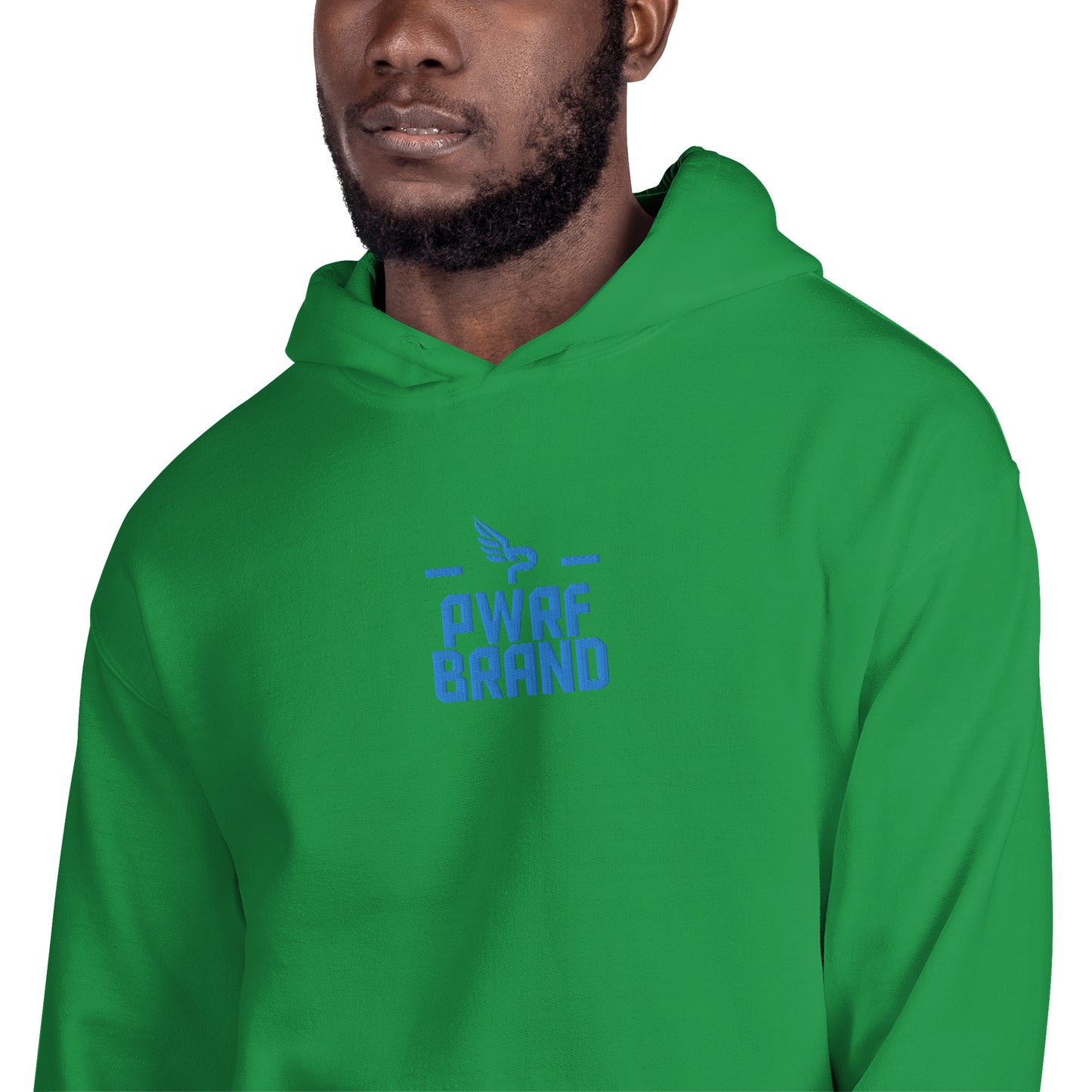 Men's PWRF Brand Aqua Center Embroidered Unisex Hoodie