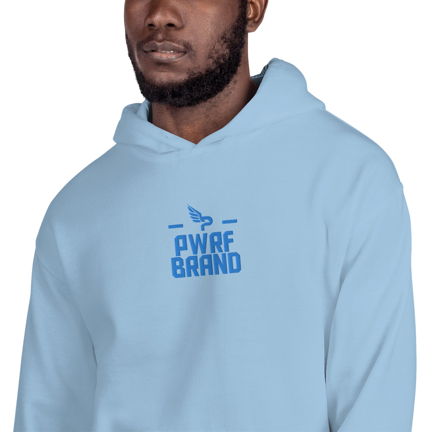 Men's PWRF Brand Aqua Center Embroidered Unisex Hoodie