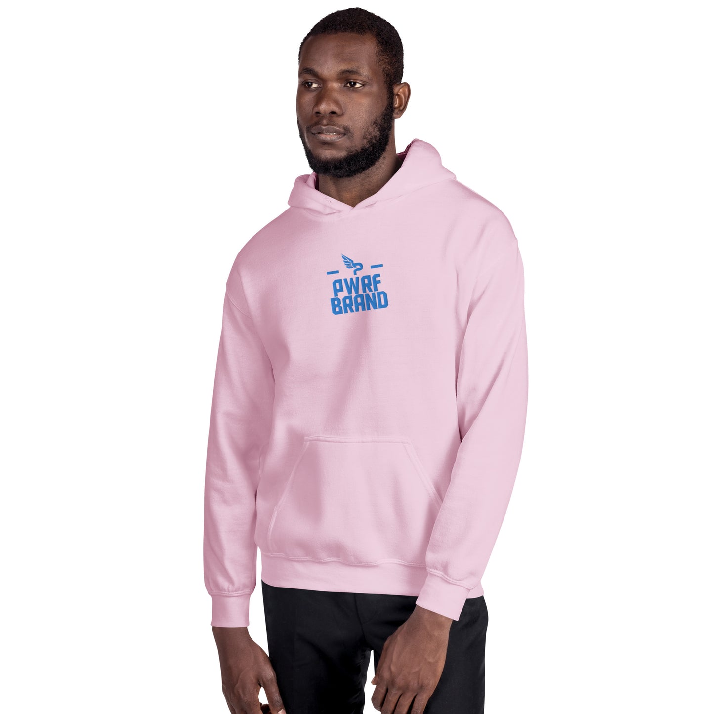 Men's PWRF Brand Aqua Center Embroidered Unisex Hoodie