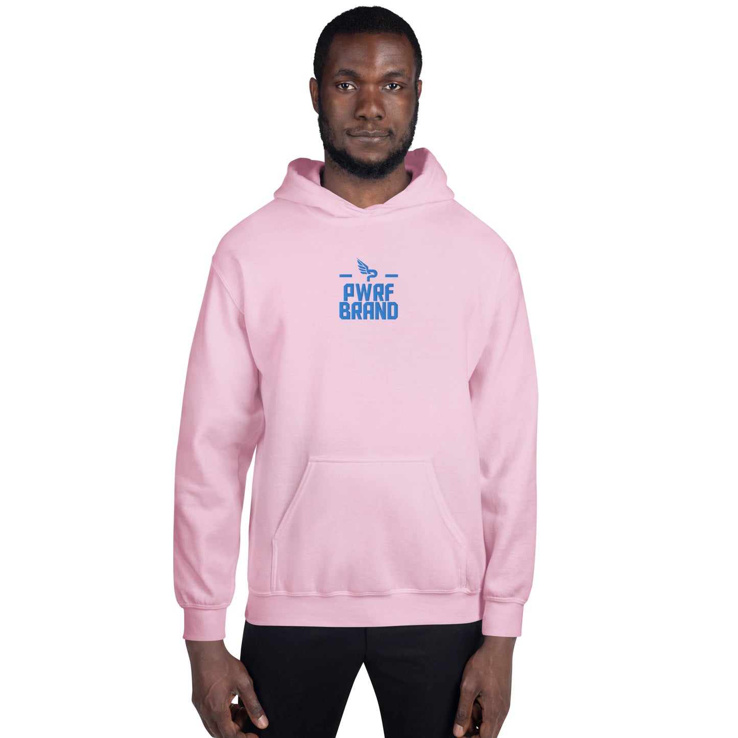 Men's PWRF Brand Aqua Center Embroidered Unisex Hoodie