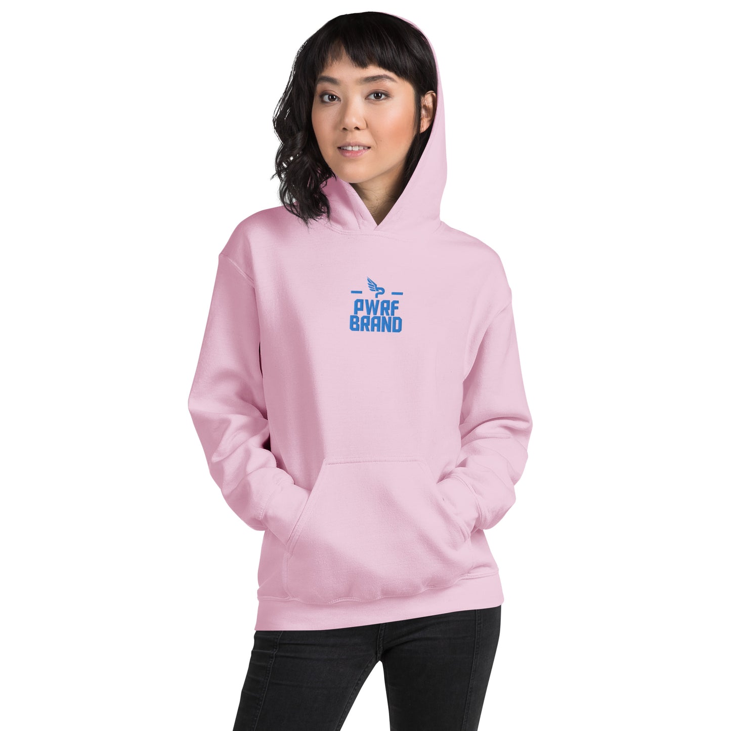 Women's PWRF Brand Aqua Center Embroidered Unisex Hoodie