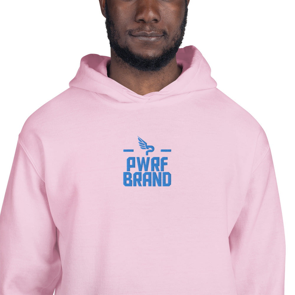 Men's PWRF Brand Aqua Center Embroidered Unisex Hoodie