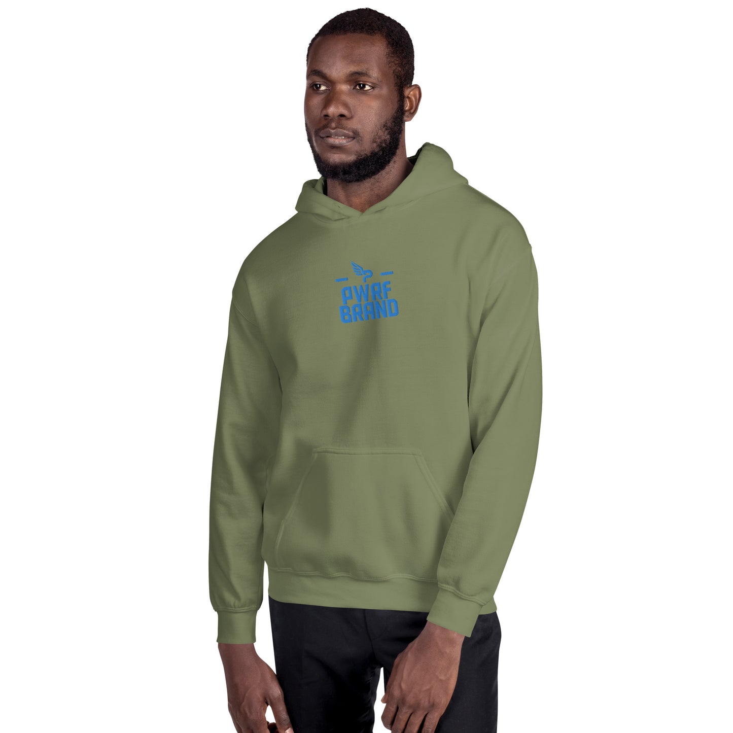 Men's PWRF Brand Aqua Center Embroidered Unisex Hoodie