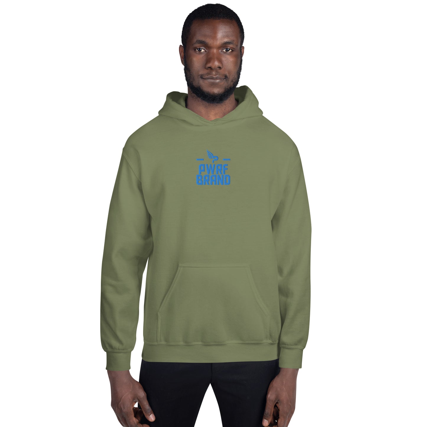 Men's PWRF Brand Aqua Center Embroidered Unisex Hoodie