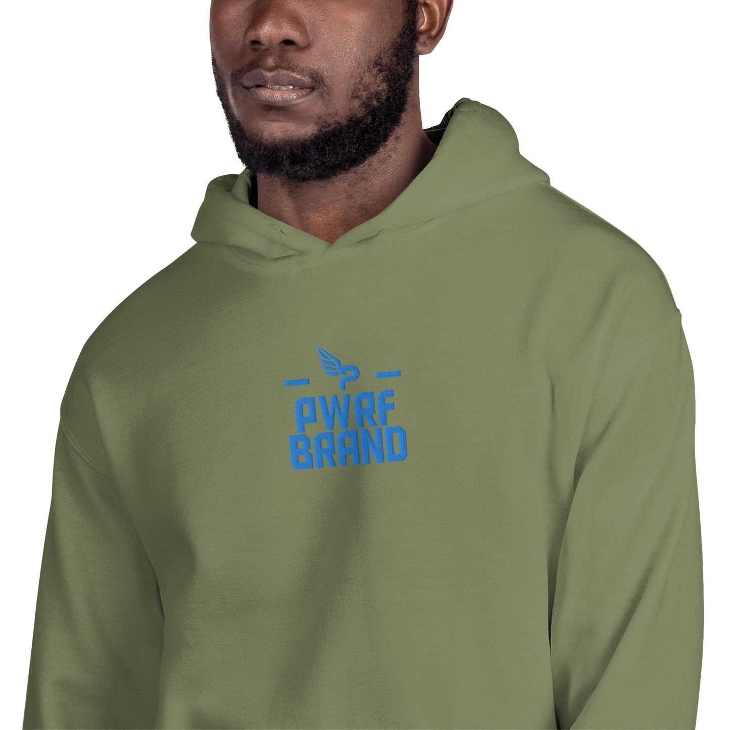 Men's PWRF Brand Aqua Center Embroidered Unisex Hoodie