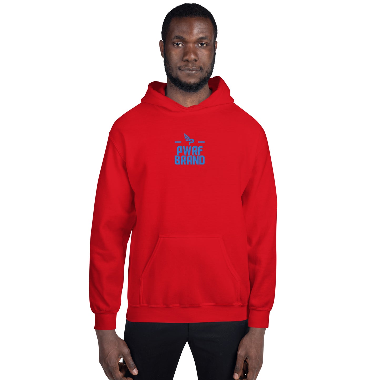 Men's PWRF Brand Aqua Center Embroidered Unisex Hoodie