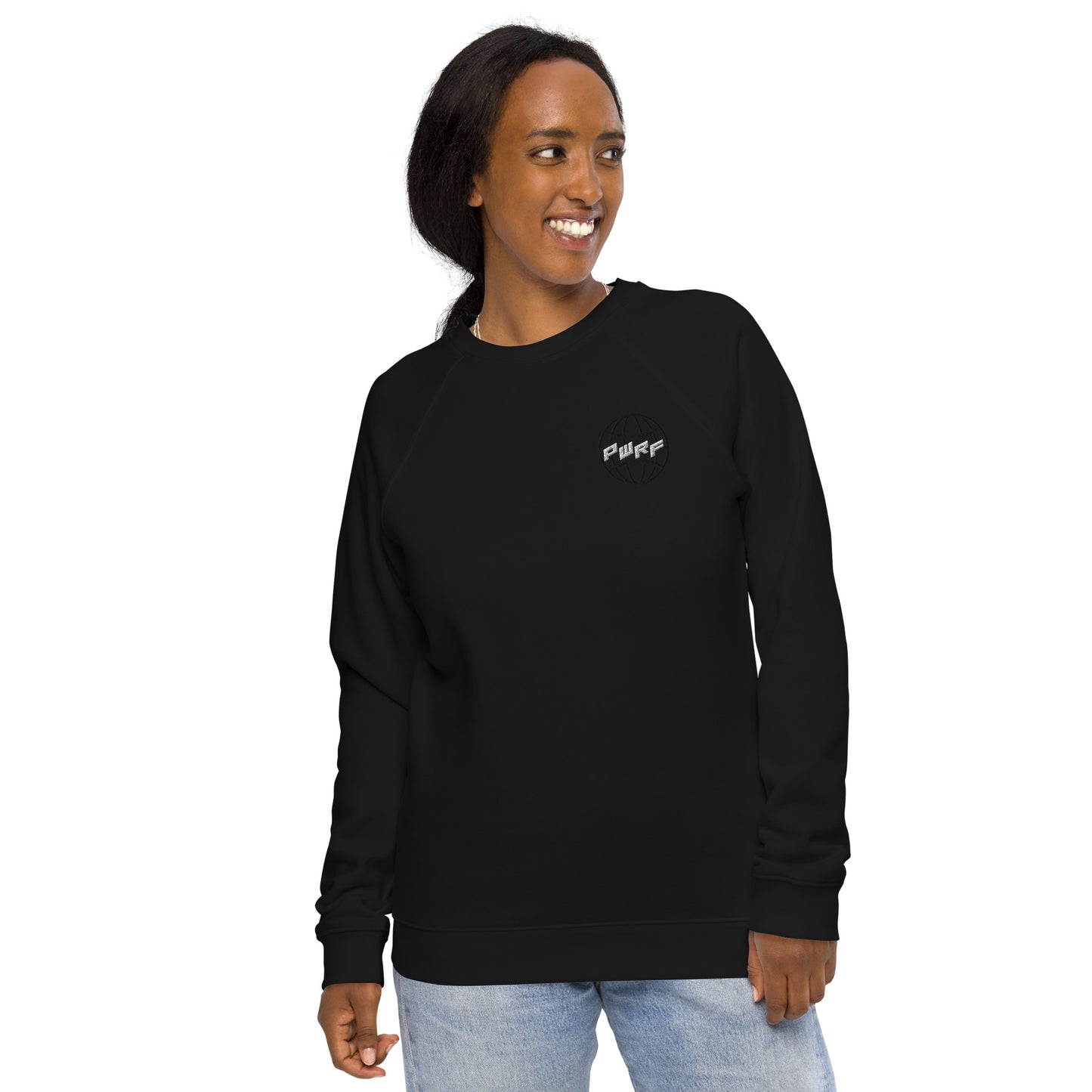 Women's PWRF Brand World Unisex Organic Raglan Sweatshirt