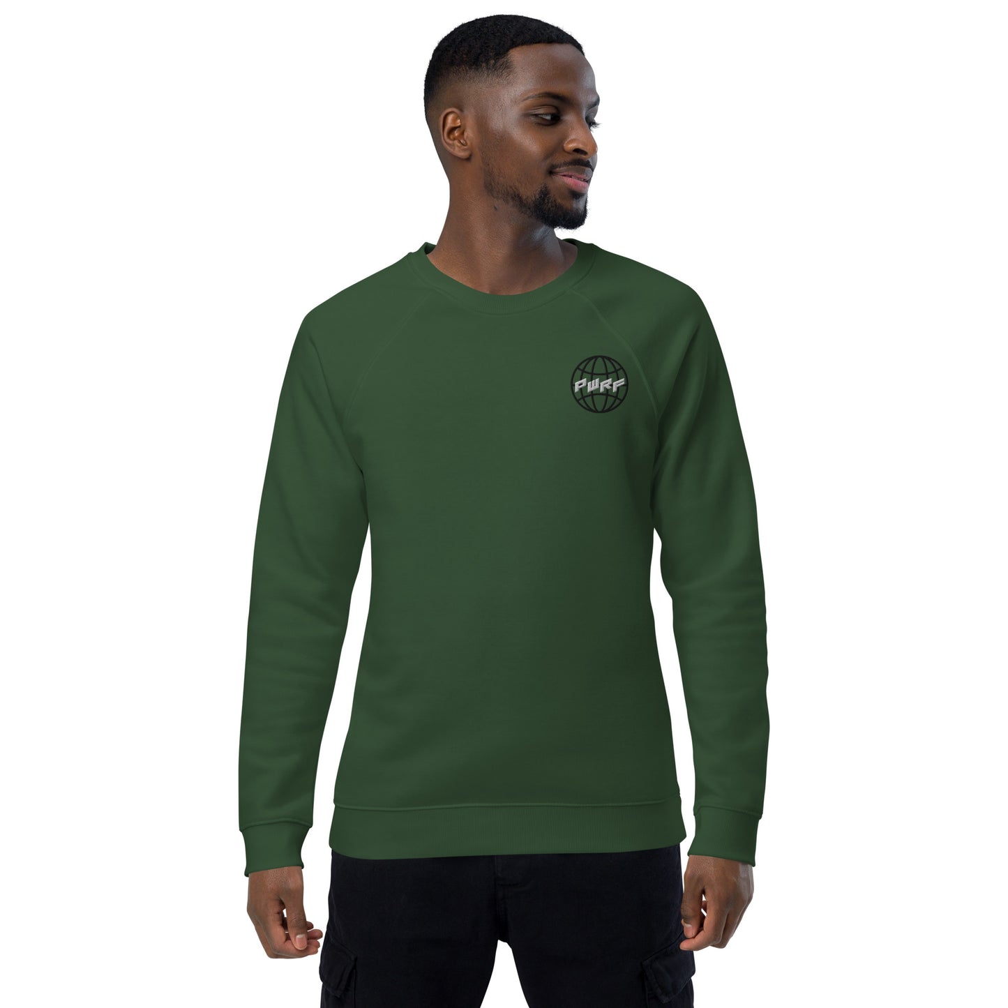 Men's PWRF Brand World Unisex Organic Raglan Sweatshirt