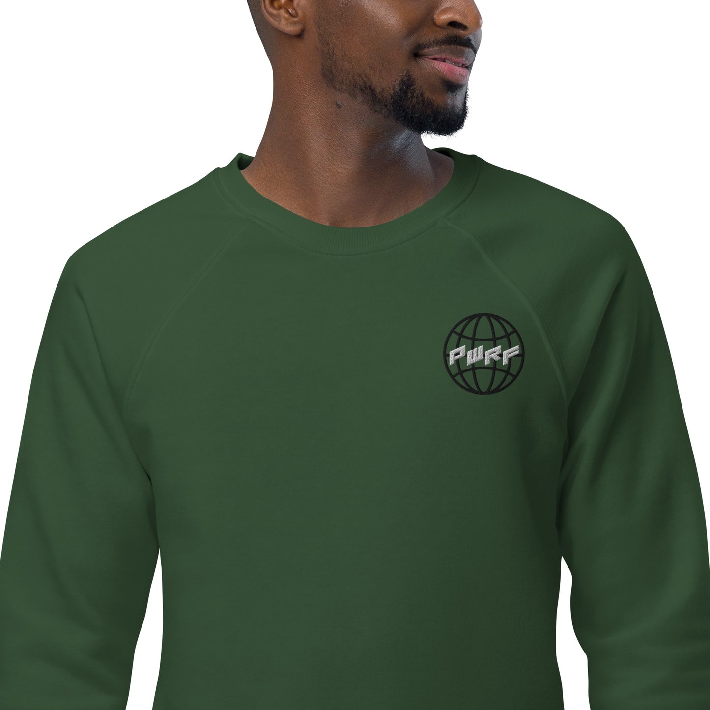 Men's PWRF Brand World Unisex Organic Raglan Sweatshirt