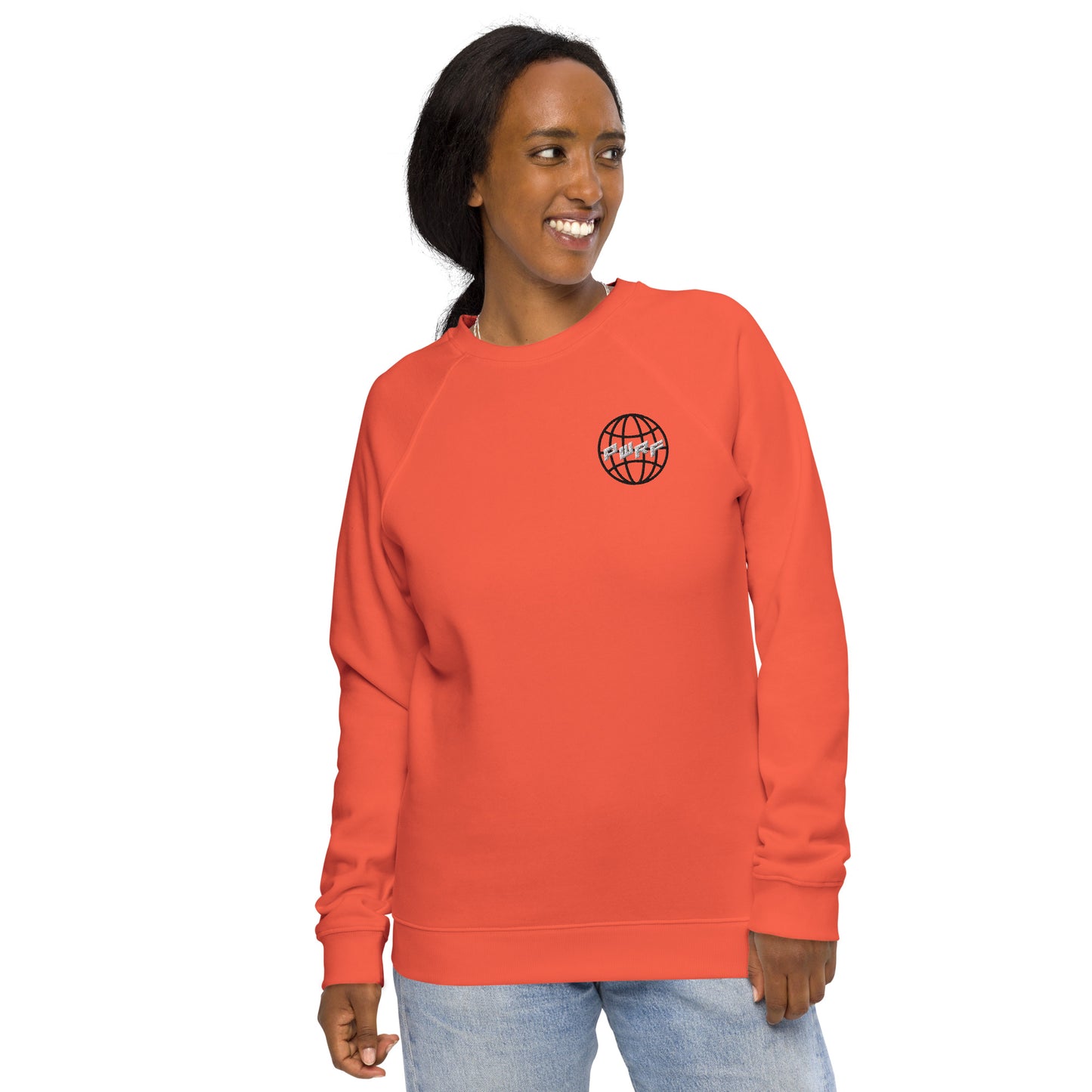 Women's PWRF Brand World Unisex Organic Raglan Sweatshirt