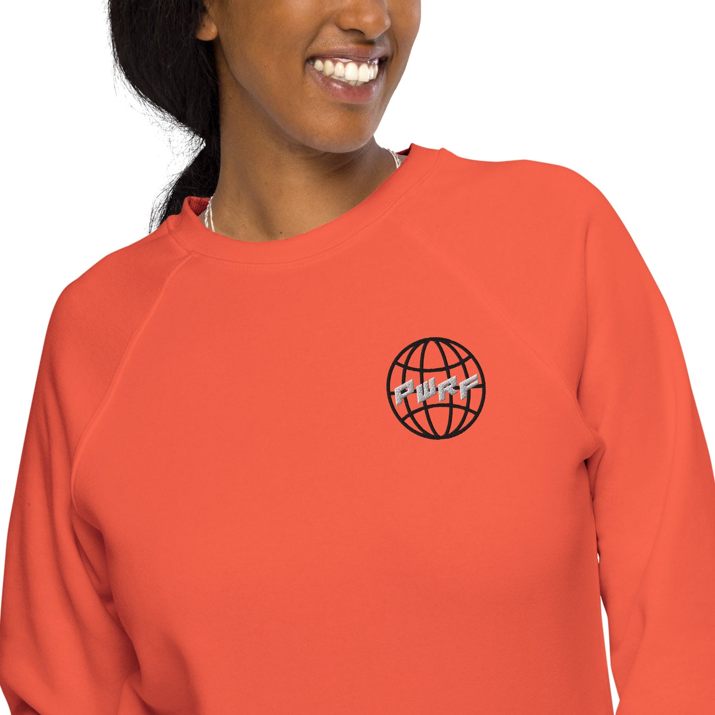 Women's PWRF Brand World Unisex Organic Raglan Sweatshirt