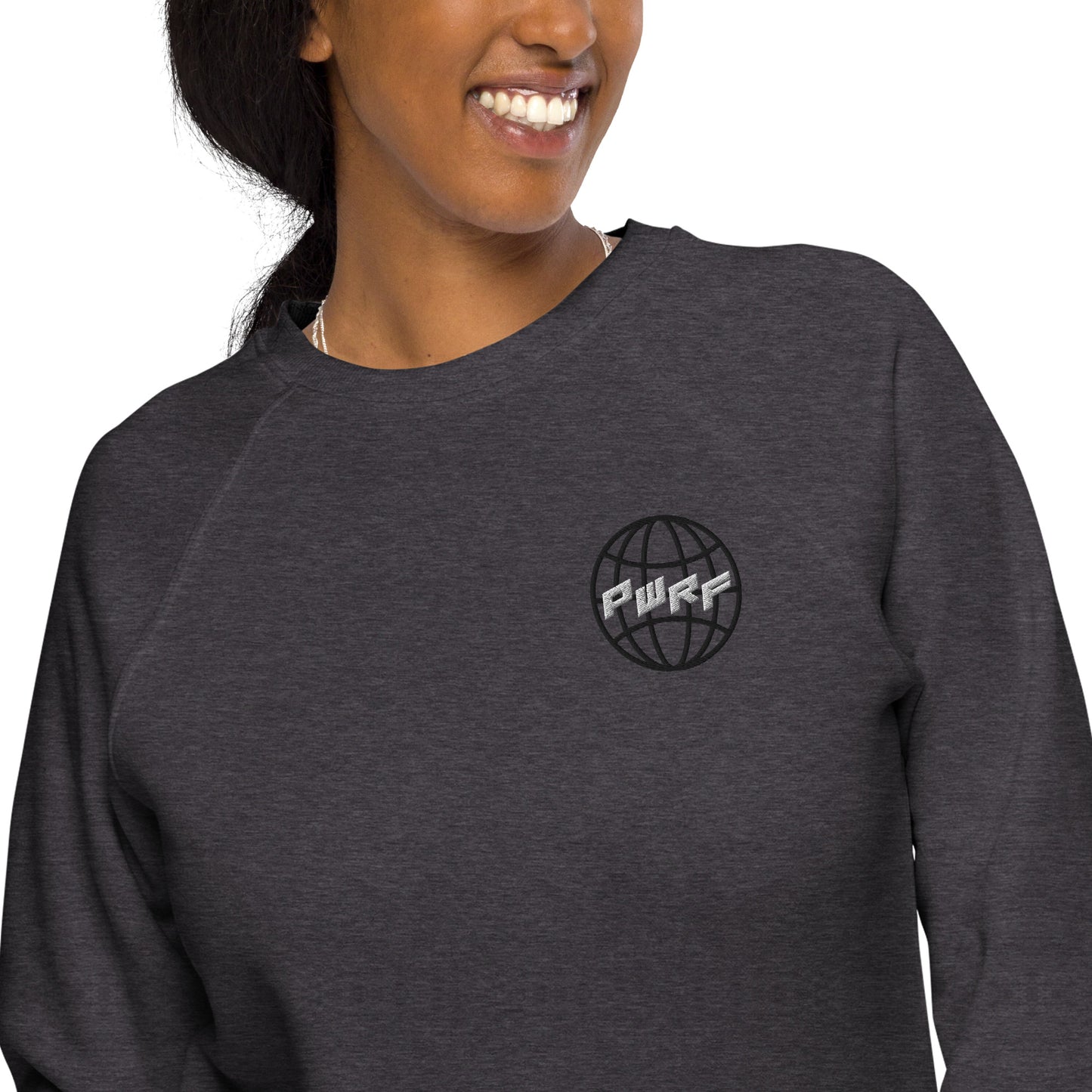 Women's PWRF Brand World Unisex Organic Raglan Sweatshirt