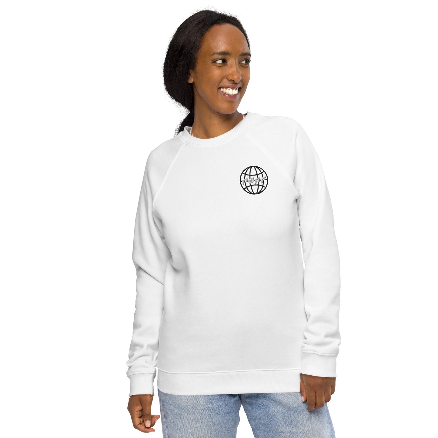 Women's PWRF Brand World Unisex Organic Raglan Sweatshirt