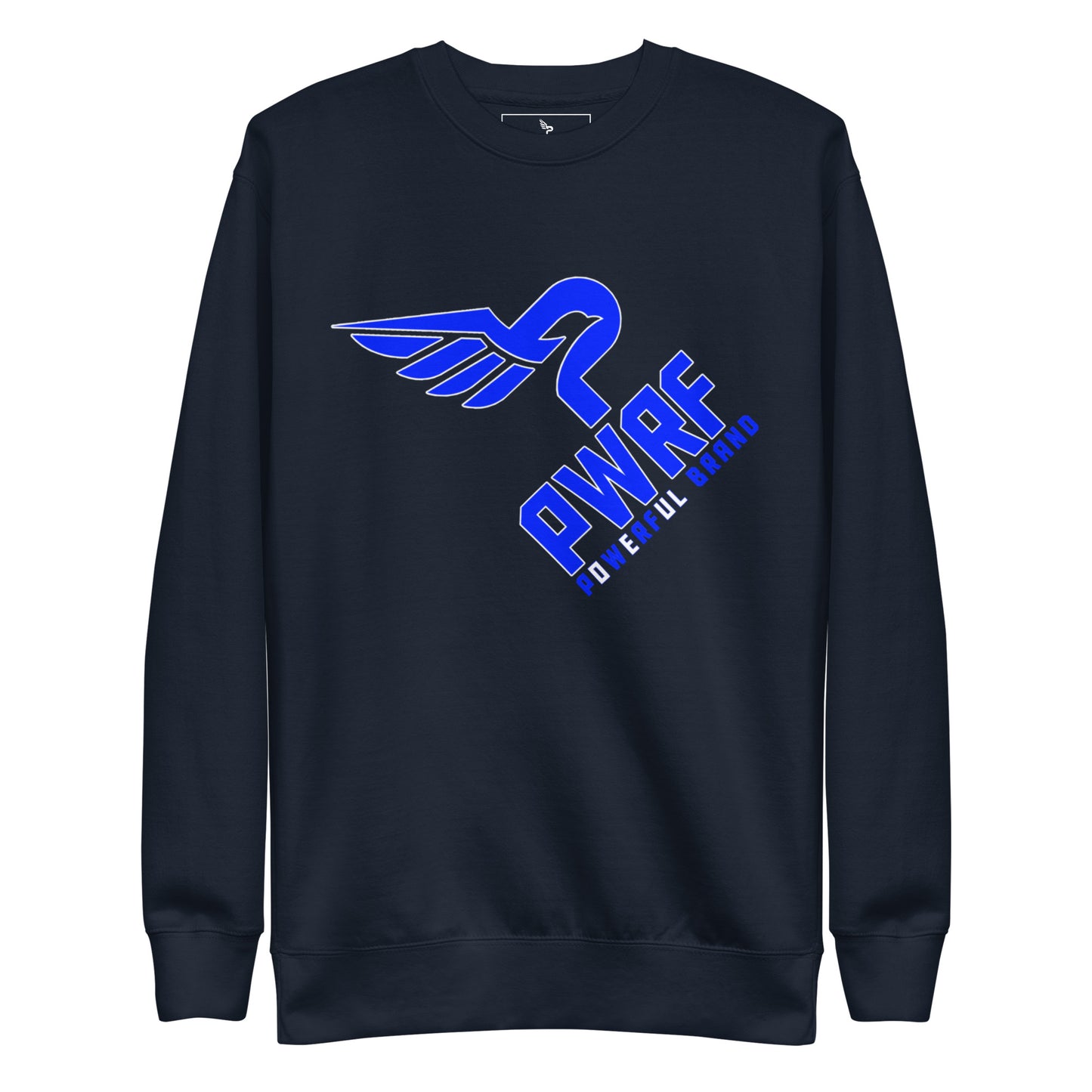 Unisex PWRF Brand Blue Logo Premium Sweatshirt