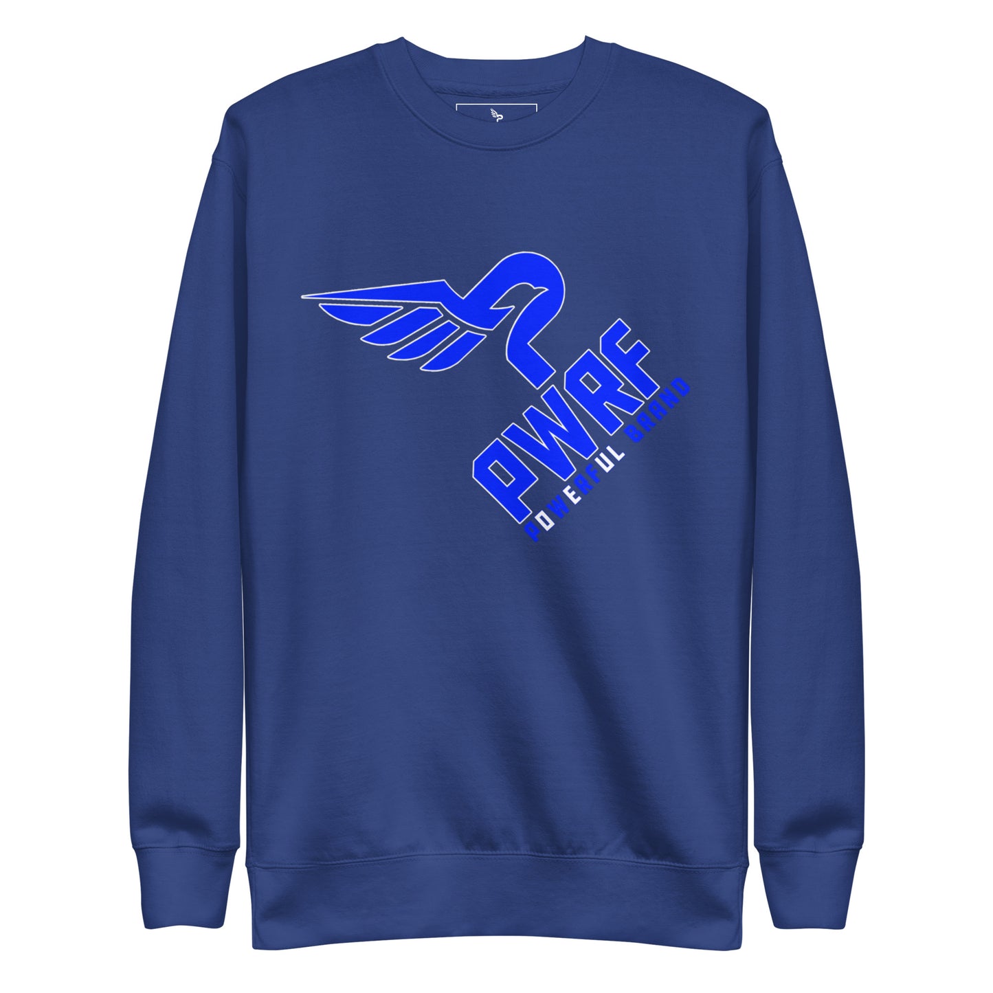 Unisex PWRF Brand Blue Logo Premium Sweatshirt