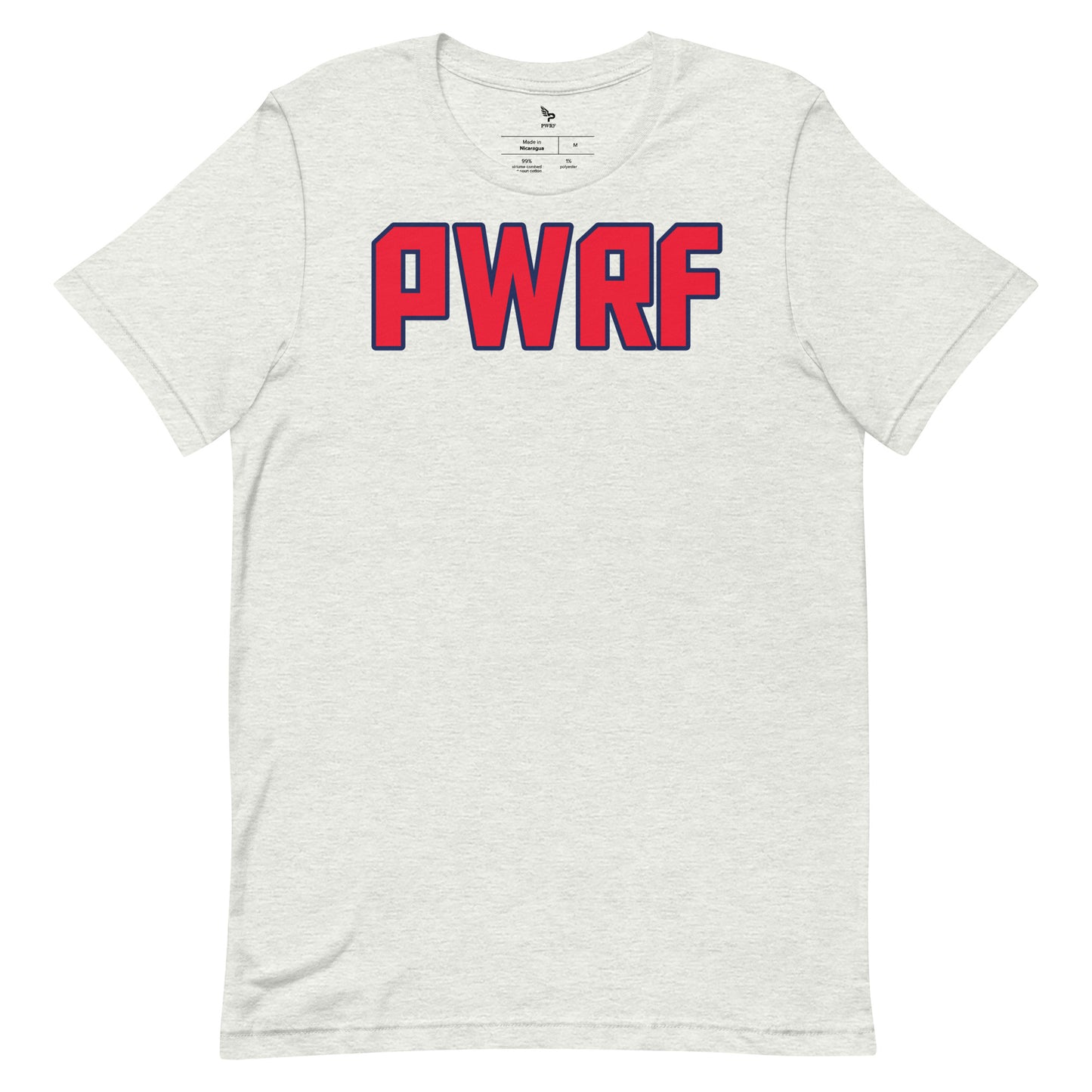 Unisex T-Shirt PWRF Red with Blue Edge