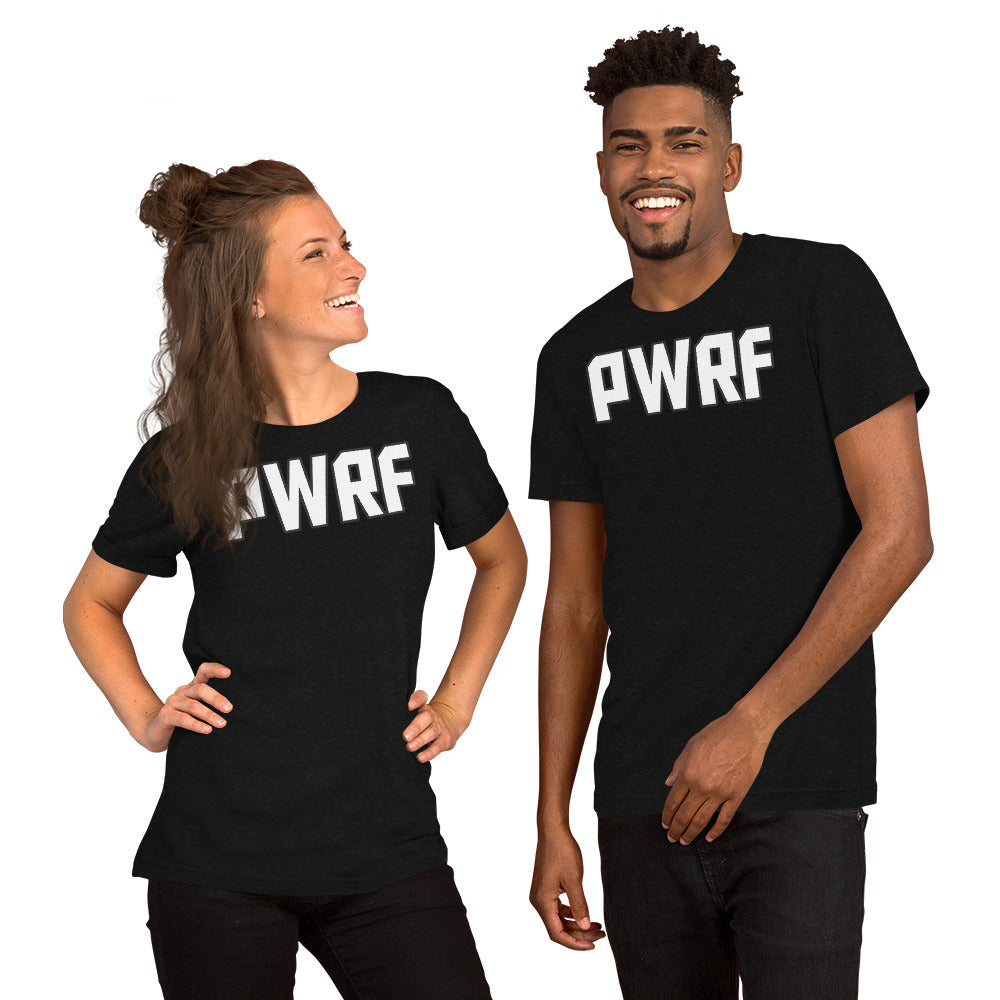 Unisex T-Shirt PWRF White & Black Lettering