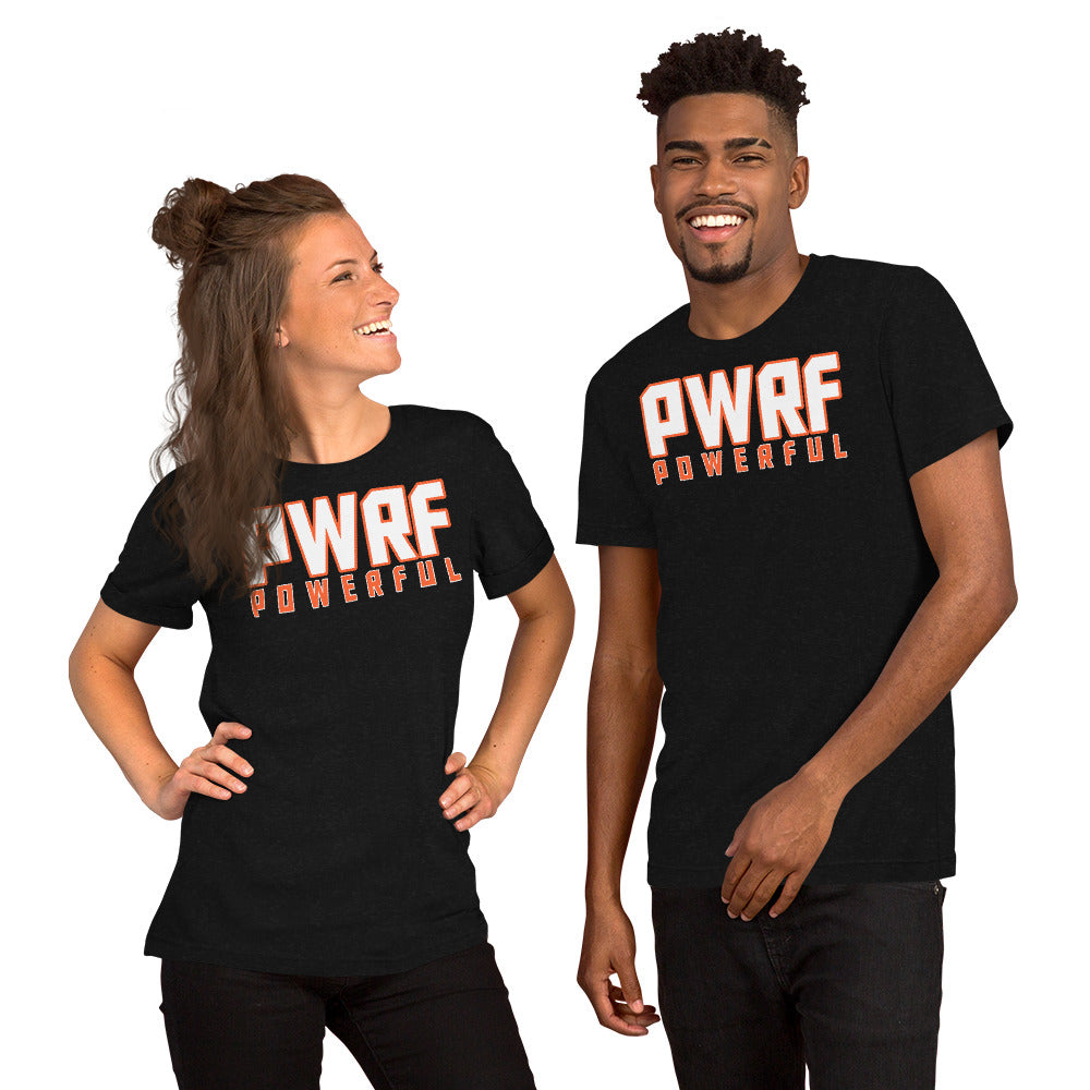 Unisex T-Shirt PWRF POWERFUL Orange White & Orange