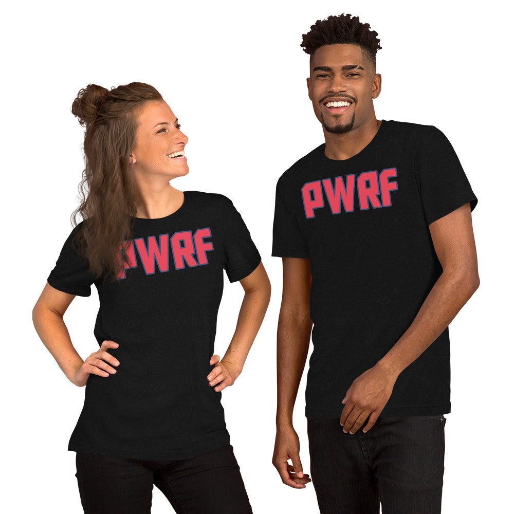 Unisex T-Shirt PWRF Red with Blue Edge