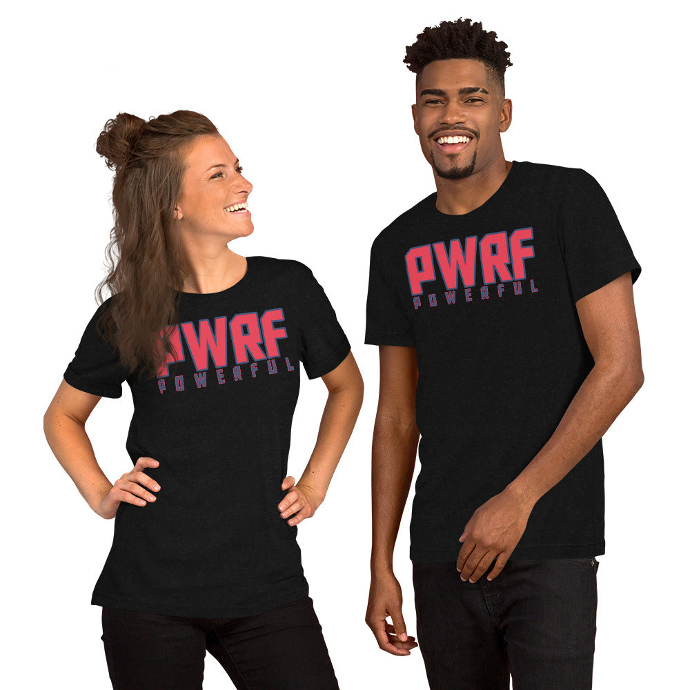 Unisex T-Shirt PWRF POWERFUL Red with Blue Edge